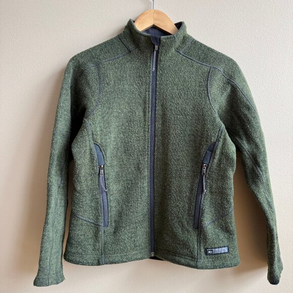 REI Women's Olive Green Fleece Full Zip Jacket Small - Picture 1 of 4